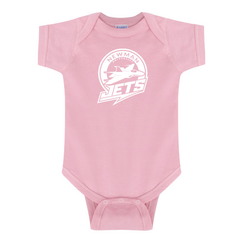  Light Pink Infant Onesie - Newman University Jets Full Primary Mark