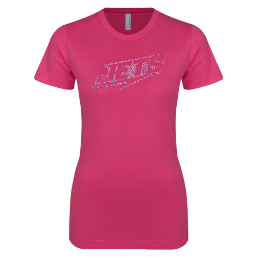  Next Level Womens Fuchsia Boyfriend Tee - C - Pink Holographic