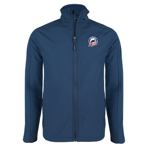  Navy Softshell Jacket - Newman University Jets Full Primary Mark EMB
