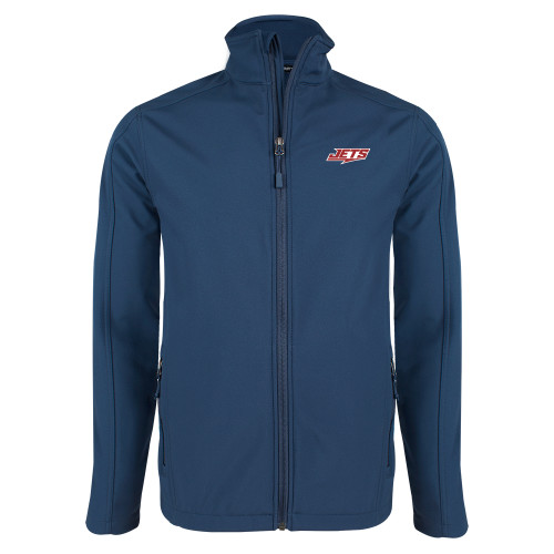  Navy Softshell Jacket - Jets Wordmark EMB