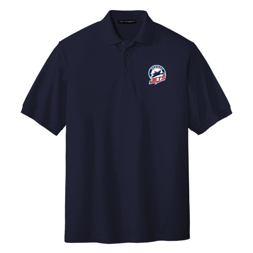  Navy Silk Touch Polo - Newman University Jets Full Primary Mark EMB