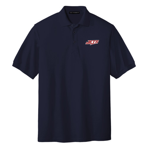  Navy Silk Touch Polo - Jets Wordmark EMB