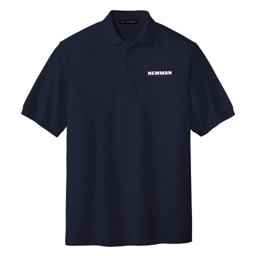 Navy Silk Touch Polo - Newman University Wordmark EMB