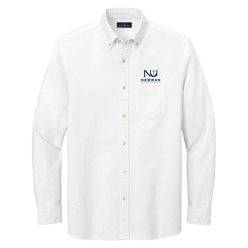  Brooks Brothers Mens White Casual Oxford Cloth Shirt - Newman University Stacked
