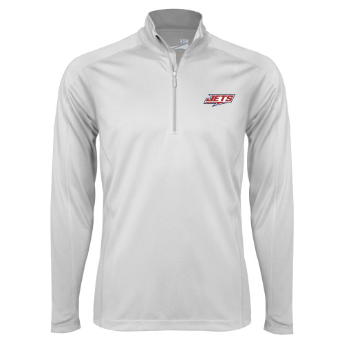  Syntrel White Interlock 1/4 Zip - Jets Wordmark EMB