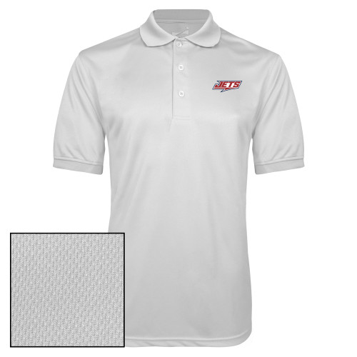  White Dry Mesh Polo - Jets Wordmark EMB