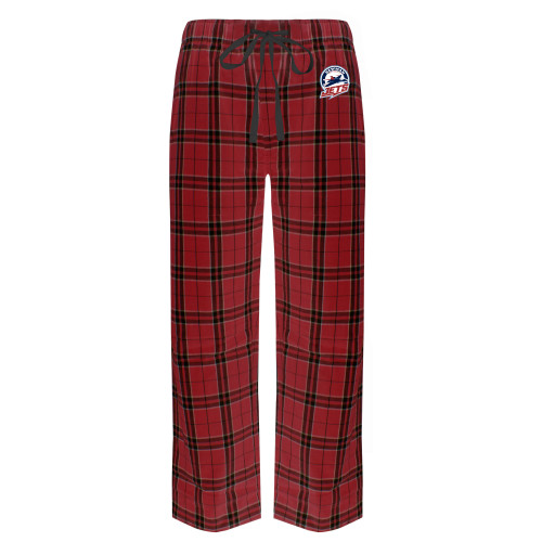  Red/Black Flannel Pajama Pant - Newman University Jets Full Primary Mark EMB