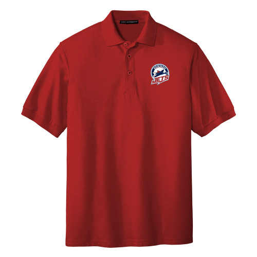  Red Silk Touch Polo - Newman University Jets Full Primary Mark EMB