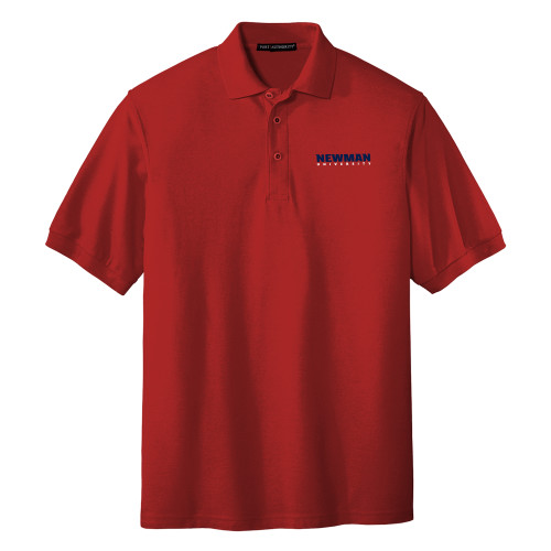  Red Silk Touch Polo - Newman University Wordmark EMB