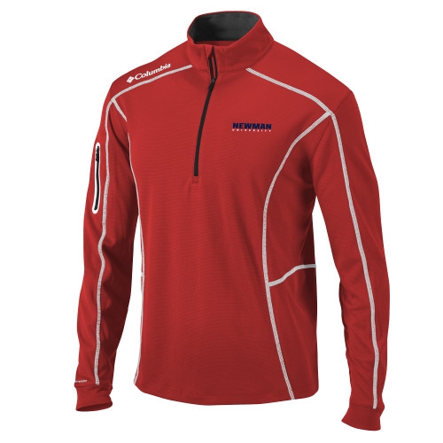  Columbia Red Omni Wick Shotgun 1/4 Zip - Newman University Wordmark EMB