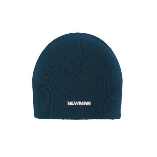  Navy Knit Beanie - Newman University Wordmark EMB