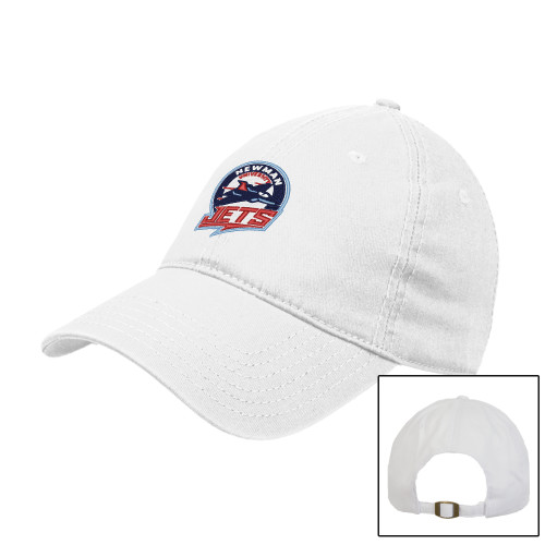  White Unstructured Adjustable Low Profile Hat - Newman University Jets Full Primary Mark EMB