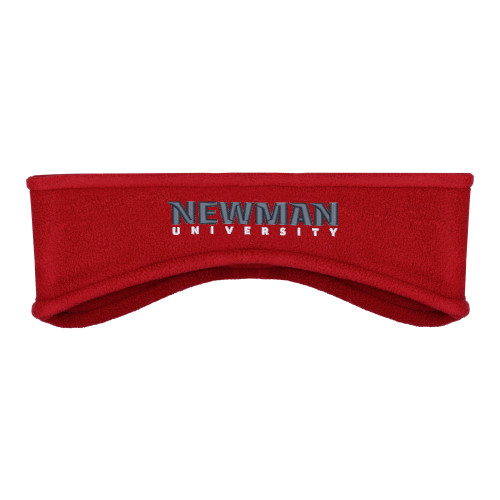  Red Stretch Fleece Headband - Newman University Wordmark EMB