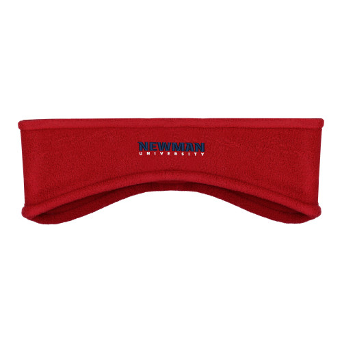  Red Stretch Fleece Headband - Newman University Wordmark EMB