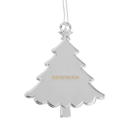  Silver Tree Ornament - Newman University Wordmark Engraved