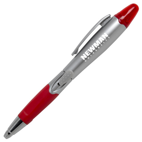  Silver/Red Blossom Pen/Highlighter - Newman University Wordmark