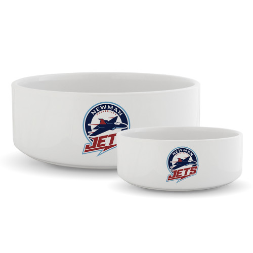  Ceramic Dog Bowl - Newman University Jets Full Primary Mark