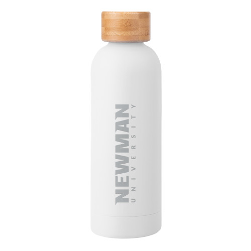  Blair White Stainless Steel Bottle w/ Bamboo Lid 17 oz - Newman University Wordmark Engraved