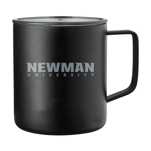  Rover Camp Vacuum Insulated Black Mug 14oz - Newman University Wordmark Engraved