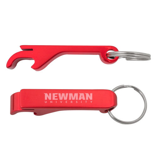  Aluminum Red Bottle Opener - Newman University Wordmark Engraved