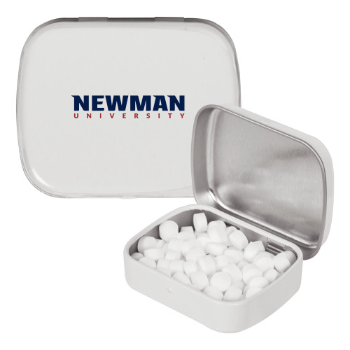  White Rectangular Peppermint Tin - Newman University Wordmark