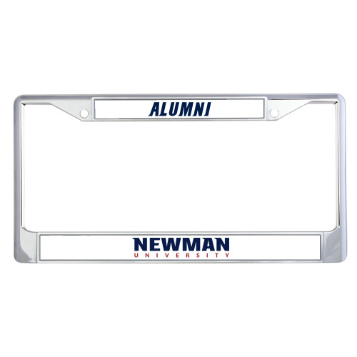 Alumni Metal License Plate Frame in Chrome - Newman University Wordmark