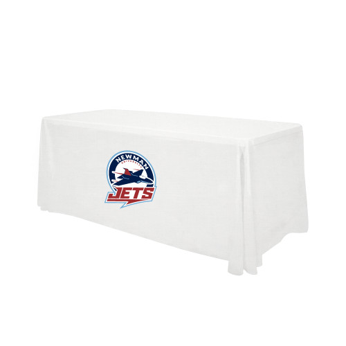  White 6 foot Table Throw - Newman University Jets Full Primary Mark