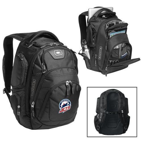  OGIO Black Stratagem Backpack - Newman University Jets Full Primary Mark EMB
