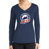Thumbnail image for  Womens Navy Performance Long Sleeve V Neck Shirt