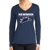 Thumbnail image for  Womens Navy Performance Long Sleeve V Neck Shirt