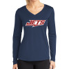 Thumbnail image for  Womens Navy Performance Long Sleeve V Neck Shirt