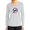 Thumbnail image for  Womens White Performance Long Sleeve V Neck Shirt