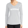 Thumbnail image for  Womens White Performance Long Sleeve V Neck Shirt