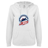 Thumbnail image for  ENZA Womens White V Notch Raw Edge Fleece Hoodie