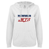 Thumbnail image for  ENZA Womens White V Notch Raw Edge Fleece Hoodie