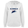 Thumbnail image for  ENZA Womens White V Notch Raw Edge Fleece Hoodie