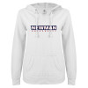 Thumbnail image for  ENZA Womens White V Notch Raw Edge Fleece Hoodie