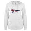 Thumbnail image for  ENZA Womens White V Notch Raw Edge Fleece Hoodie