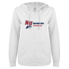 Thumbnail image for  ENZA Womens White V Notch Raw Edge Fleece Hoodie