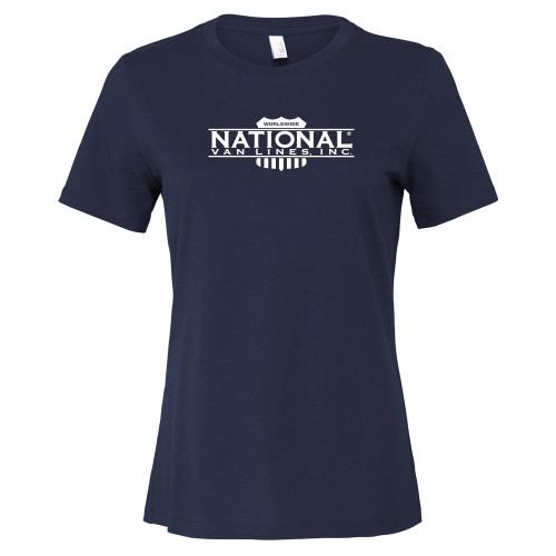 Bella + Canvas Womens Navy Relaxed Cotton T Shirt-