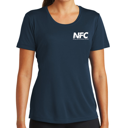 Womens Navy Performance Tee-NFC