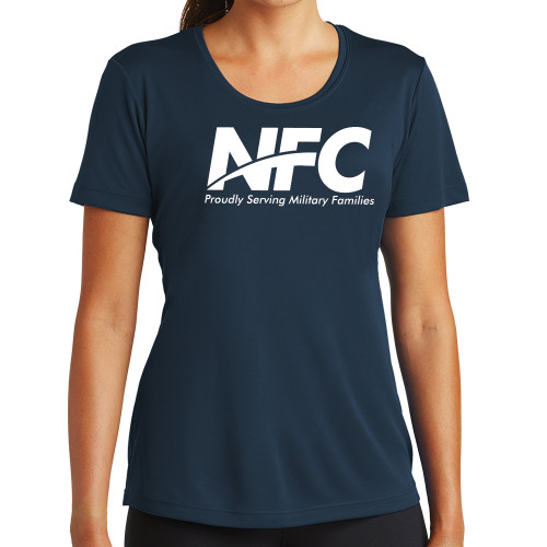 Womens Navy Performance Tee-NFC
