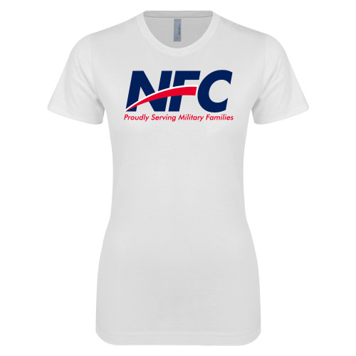 Next Level Womens White Boyfriend Tee-NFC