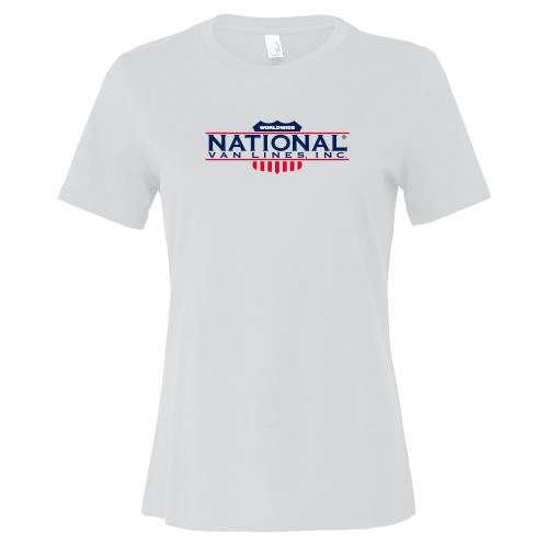 Bella + Canvas Womens White Relaxed Cotton T Shirt-