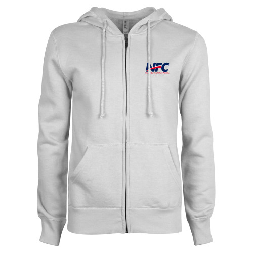 ENZA Womens White Fleece Full Zip Hoodie-NFC