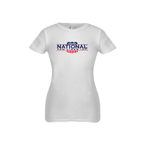 Next Level Girls White Fashion Fit T Shirt-