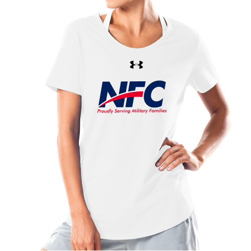 Under Armour Womens White Charged Cotton Tee-NFC