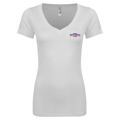 Next Level Womens White Ideal V Tee-