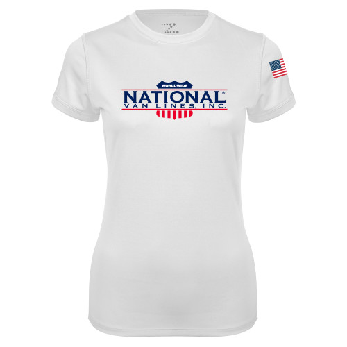 Womens White Performance Tee-