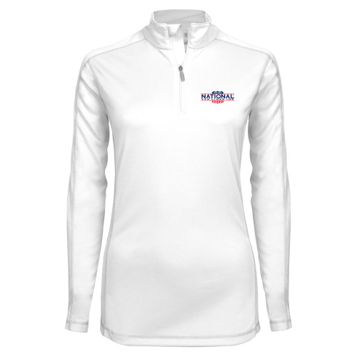 Syntrel Womens White Interlock 1/4 Zip-